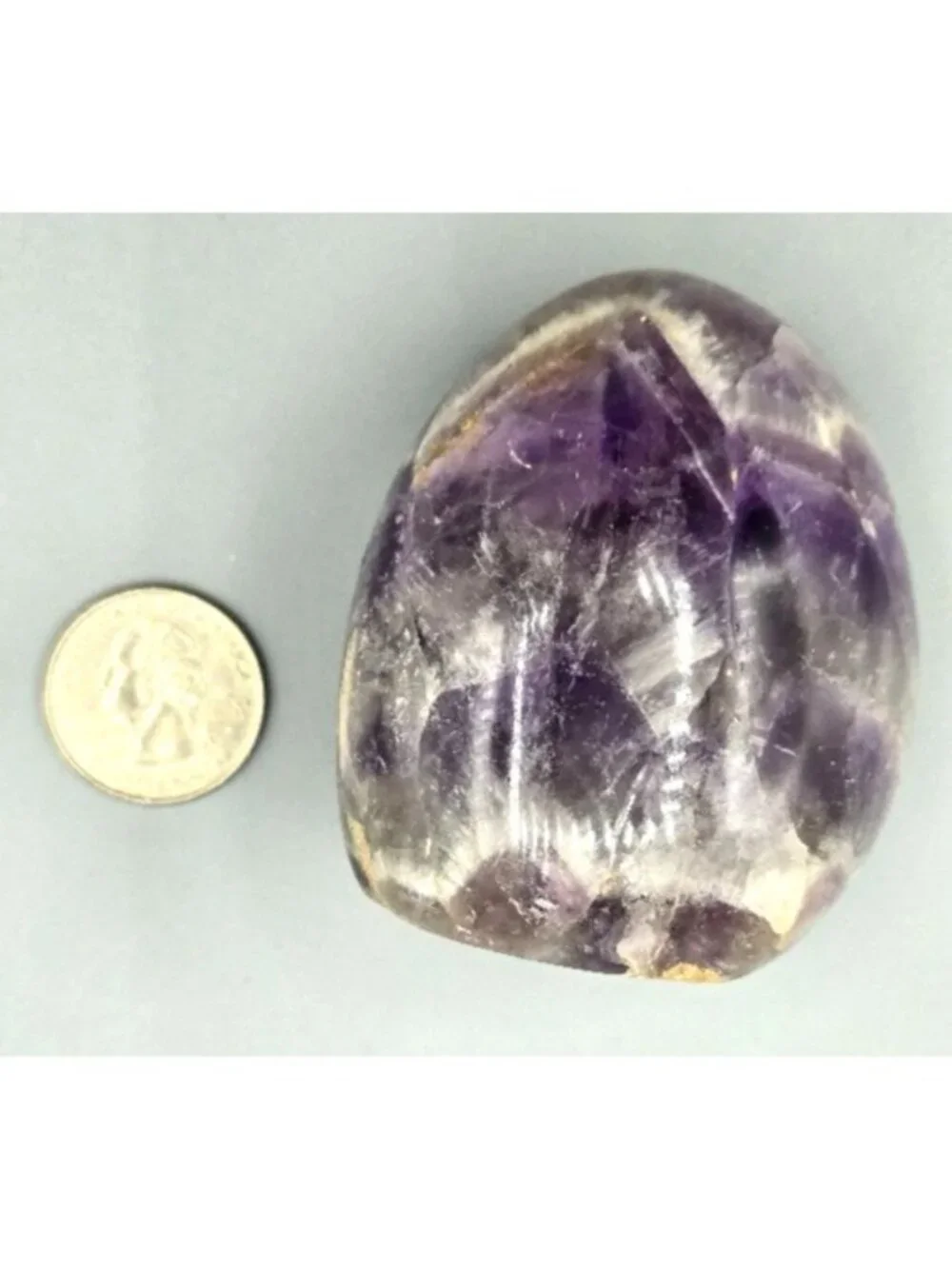 2.5 inch Chevron Amethyst Free Form Figurine Home Decor, Healing Crystal - Picture 4 of 4